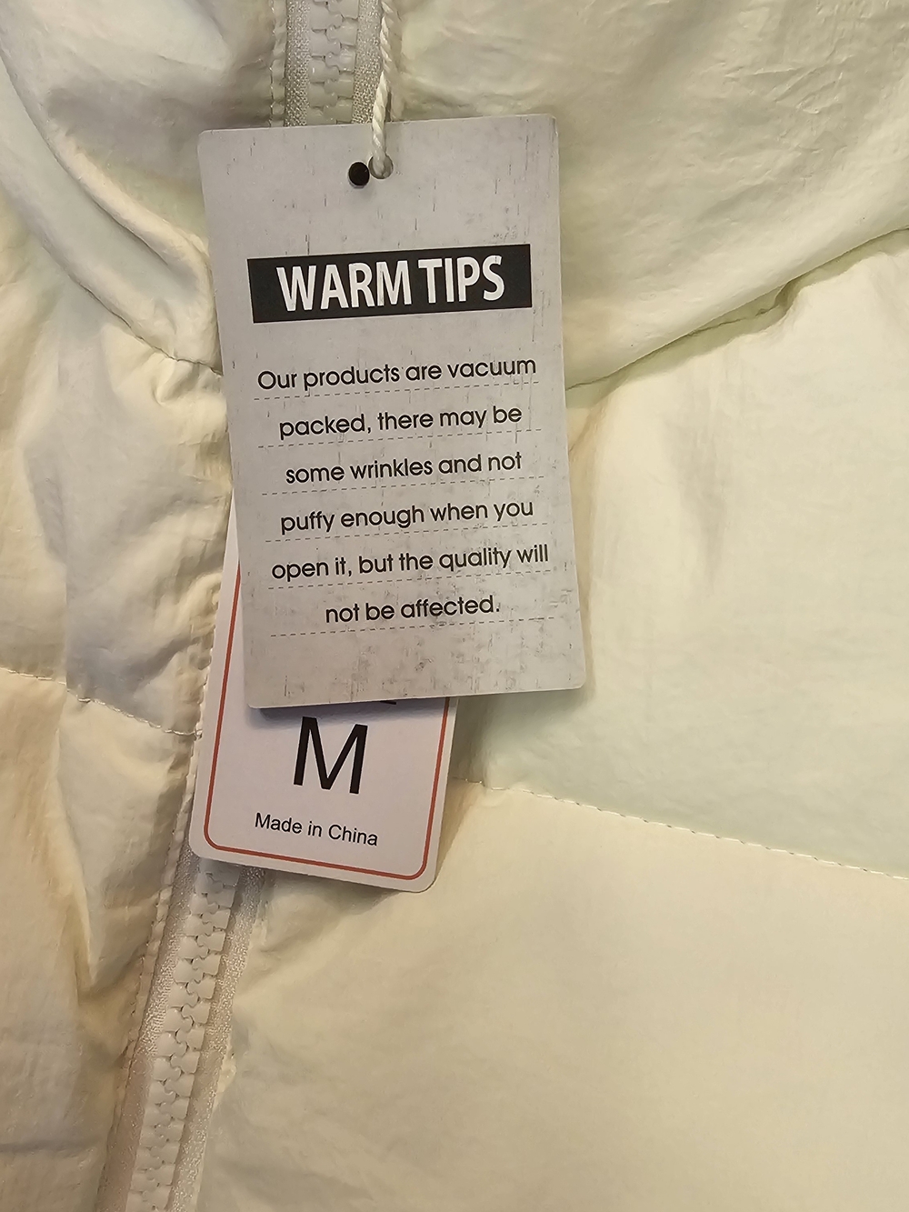 Women's Cream Puffer Vest - Medium - Picture 2 of 6